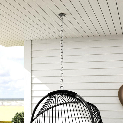 Chaise suspendue panier suspendu avec coussin balançoire en polyrotin extérieur intérieur chaise suspendue pliable capacité de charge jusqu'à 150 kg balançoire suspendue panier chaise suspendue pour salon balcon terrasse gris foncé