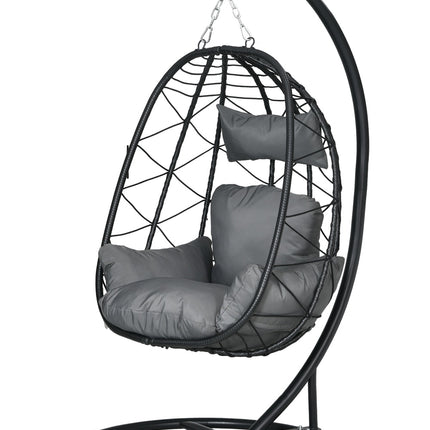 Rattan-Hängesessel, 195 cm, Indoor/Outdoor, 150 kg Tragkraft