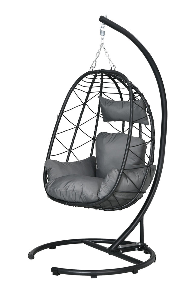 Rattan-Hängesessel, 195 cm, Indoor/Outdoor, 150 kg Tragkraft