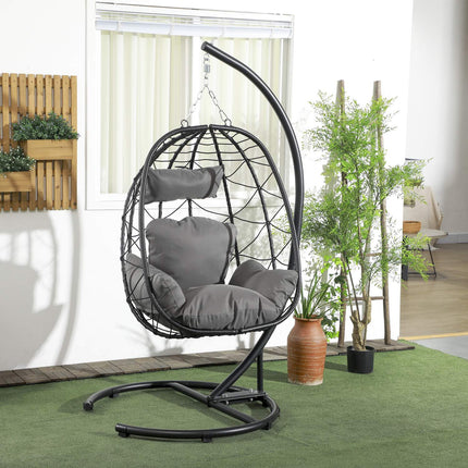 Rattan-Hängesessel, 195 cm, Indoor/Outdoor, 150 kg Tragkraft