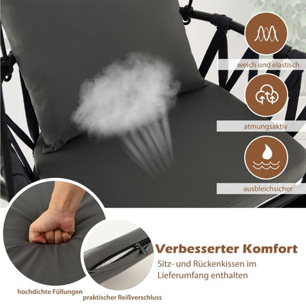 Hanging chair with frame Foldable hanging chair with comfortable seat and back cushions