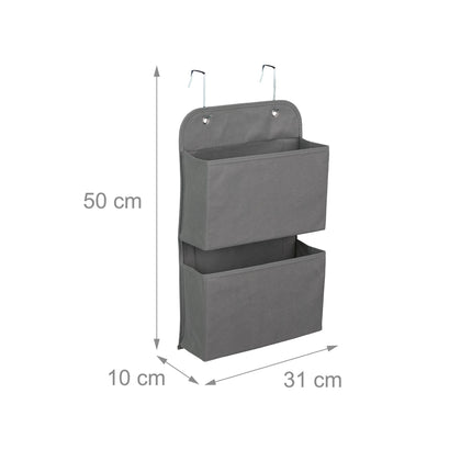 Hanging organizer with 2 compartments