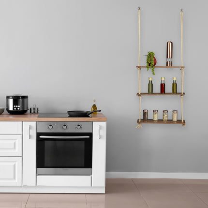 Hanging wooden shelf