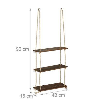 Hanging wooden shelf