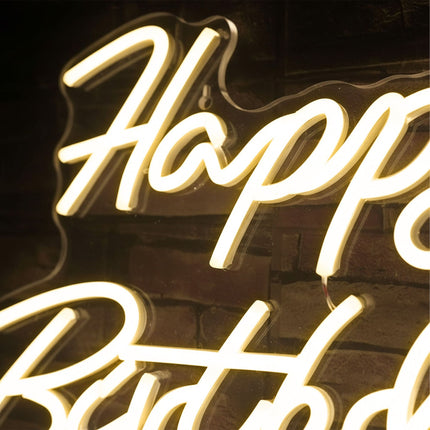 LED-Schild „Happy Birthday“ – Acryl, USB-betrieben