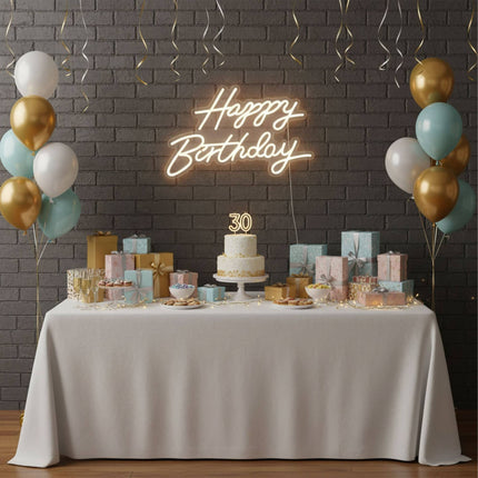 LED-Schild „Happy Birthday“ – Acryl, USB-betrieben