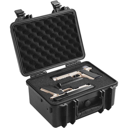 Hard Pistol Case for 2, Lockable, IP67, Pre-Cut Foam