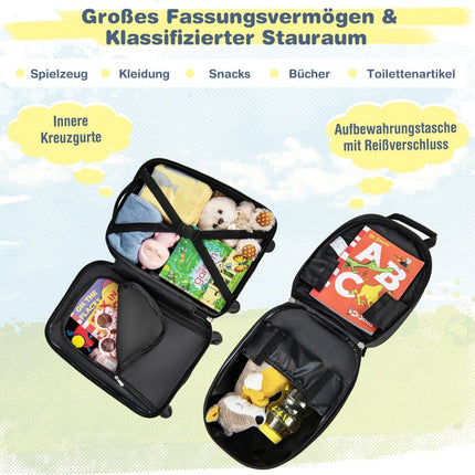 Hartschalenkoffer 2-teiliges Handgepäck-Set mit Spinner-Rollen, Blau