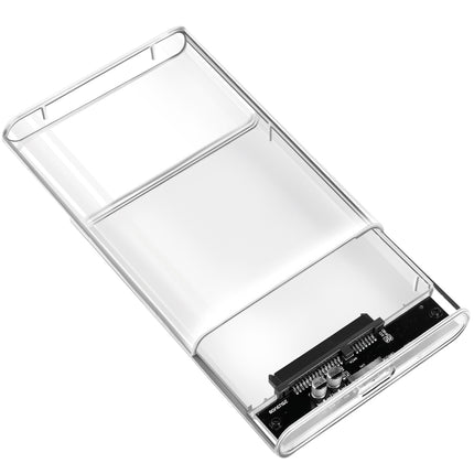 Externí box na pevný disk 2.5" SATA USB 3.0, bezšroubové provedení, průhledný