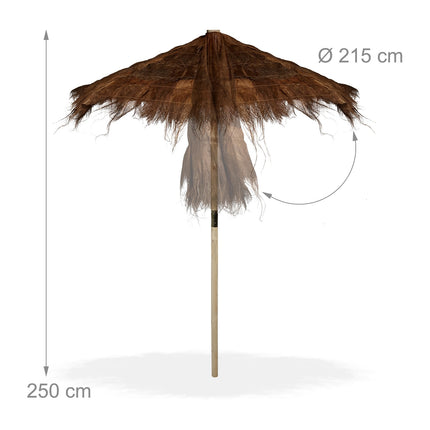 Parasol hawaïen en poils de palmier