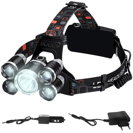 Stirnlampe 5 x LED T6 CREE 