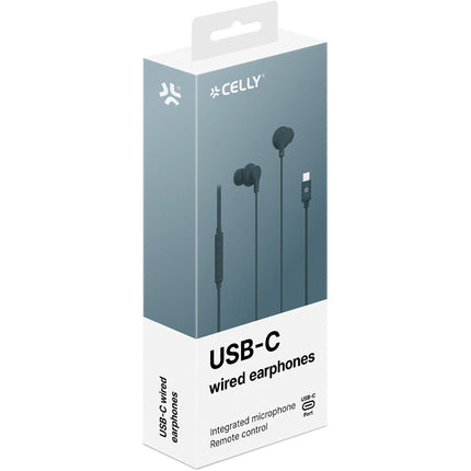 Sluchátka do uší kabelová USB-C UP1600 modrozelená