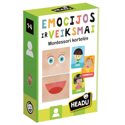 Headu Lernkarten Emotionen und Handlungen Montessori (in litauischer Sprache)