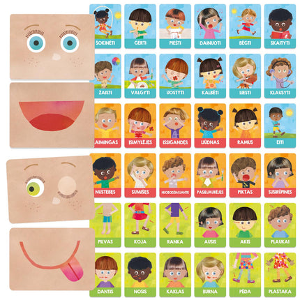Headu Lernkarten Emotionen und Handlungen Montessori (in litauischer Sprache)