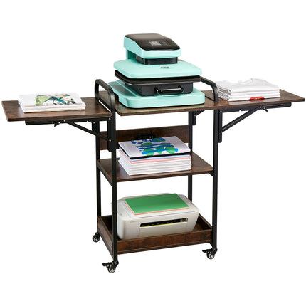Heat Press Table With Charging Station, 3-Tier, Wheels