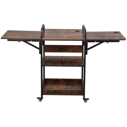 Heat Press Table With Charging Station, 3-Tier, Wheels