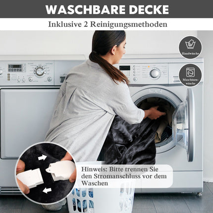 Beheizte Heizdecke, 9 Heizstufen, 9h-Timer