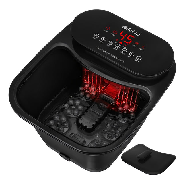 Heated Foot Massager with Water Cascade and Rollers
