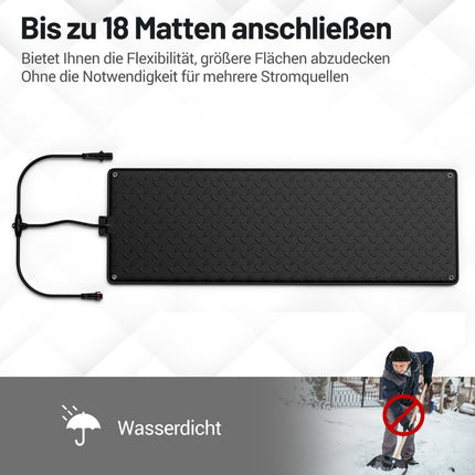 Heated Snow Melting Mat, 25.5x76 cm, Connects 18 Mats