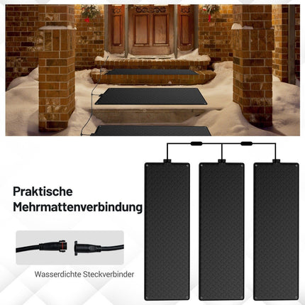 Heated Snow Melting Mat, 25.5x76 cm, Connects 18 Mats