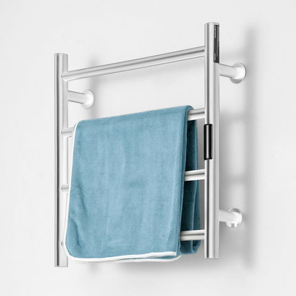 Heated Towel Rack, Wall Mounted 4-Bar, Timer, IPX5