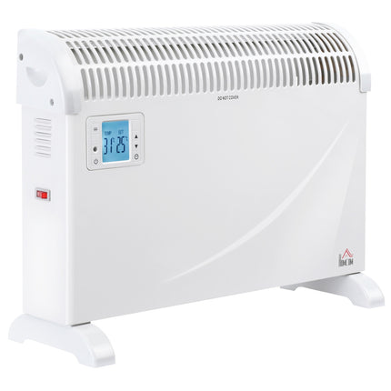 Electric fan heater, 2000W, 3 settings, Timer, White