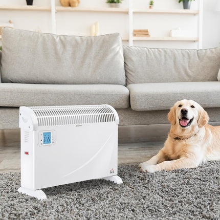 Electric fan heater, 2000W, 3 settings, Timer, White