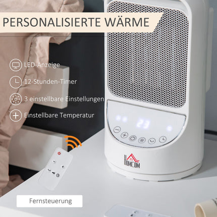 Keramický elektrický ohřívač, 750/1500W, 3 stupně, časovač, oscilace