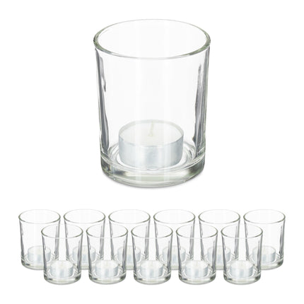 Warmtelamphouder transparant set van 12