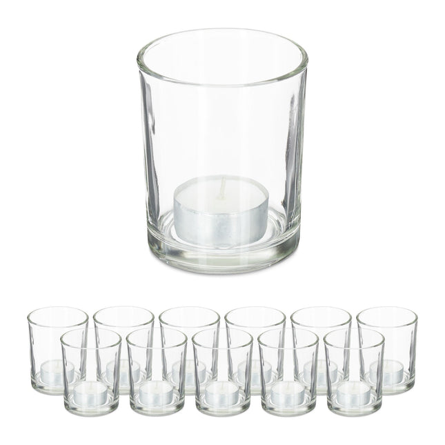 Wärmelichthalter transparent, 12er-Set