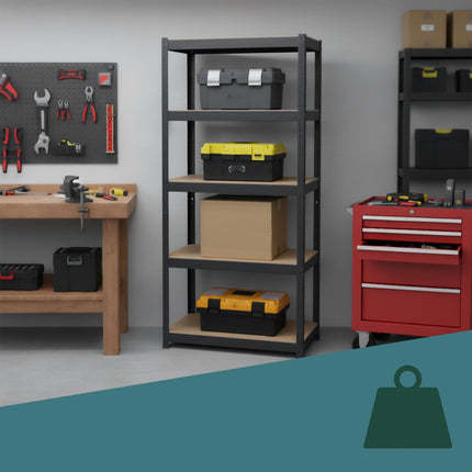 Heavy-Duty Adjustable Shelving Unit, 180x60x30 cm