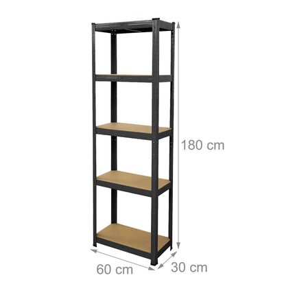 Heavy-Duty Adjustable Shelving Unit, 180x60x30 cm