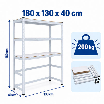Heavy-Duty Double Washing Machine Shelf, Two Machines, White, 200 kg per Shelf