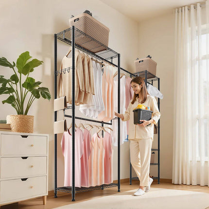 Heavy-Duty Garment Rack, Steel Frame, 800 lb Capacity