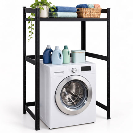 Heavy-Duty Laundry Shelf for Washing Machine, Black Steel – 200 kg per Shelf
