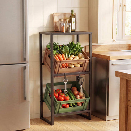 Heavy-Duty Metal Beer Storage Rack, 3-Tier, Adjustable Shelves