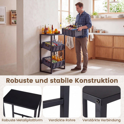 Heavy-Duty Metal Beer Storage Rack, 3-Tier, Adjustable Shelves