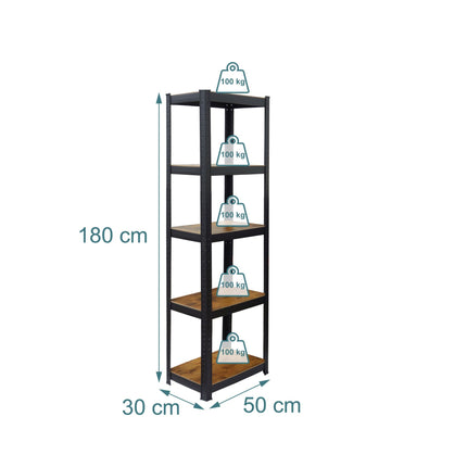 Heavy-Duty Metal Shelving Unit, 500 kg Capacity