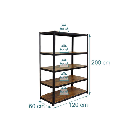 Hochleistungs-Metallregal, 5-etagig, 500 kg Tragkraft