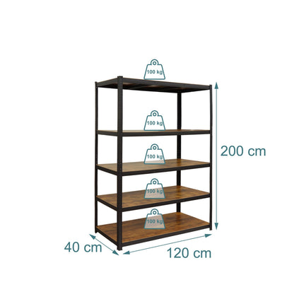 Hochleistungs-Metallregal, 5-etagig, 500 kg Tragkraft