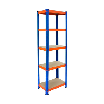 Heavy-Duty Metal Shelving Unit with 5 Adjustable Shelves, 875 kg, Blue-Orange