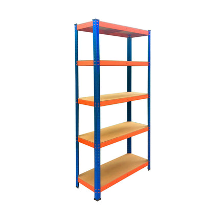 Heavy-Duty Metal Shelving Unit with 5 Adjustable Shelves, 875 kg, Blue-Orange