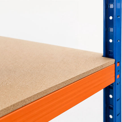 Heavy-Duty Metal Shelving Unit with 5 Adjustable Shelves, 875 kg, Blue-Orange