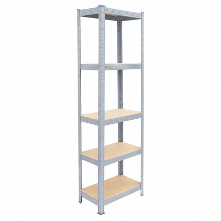 Heavy-Duty Shelving Unit with 5 Adjustable Tiers, 175 kg per Tier, Grey