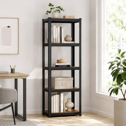 Heavy-Duty Shelving Unit with 5 Shelves, 500 kg, Industrial Style, Black