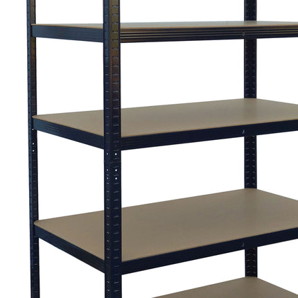 Heavy-Duty Steel Rack, 5 Adjustable Shelves, Black
