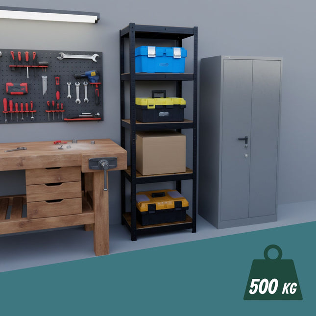 Stevige stalen plank 180x60x30 cm, verstelbare planken