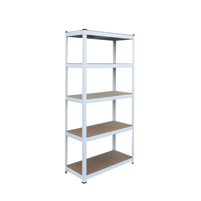 Stevig stalen stellingkast met 5 verstelbare planken.