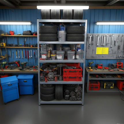 Heavy-Duty Steel Shelving Unit, 5 Tiers, 875 kg Capacity