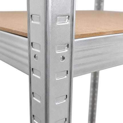 Heavy-Duty Steel Shelving Unit, 5 Tiers, 875 kg, Silver, Natural